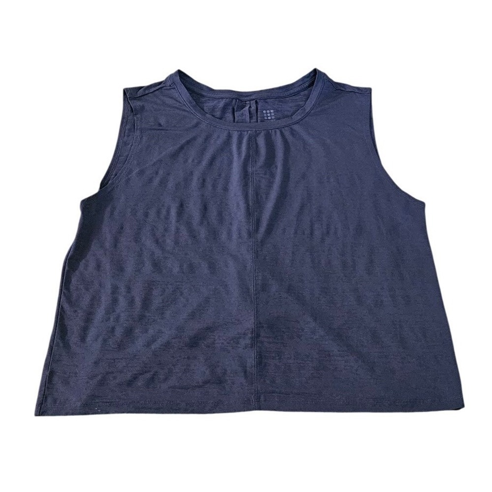 Title Nine Athletic Tank Top Womens XL Navy Blue Split Back Sleeveless